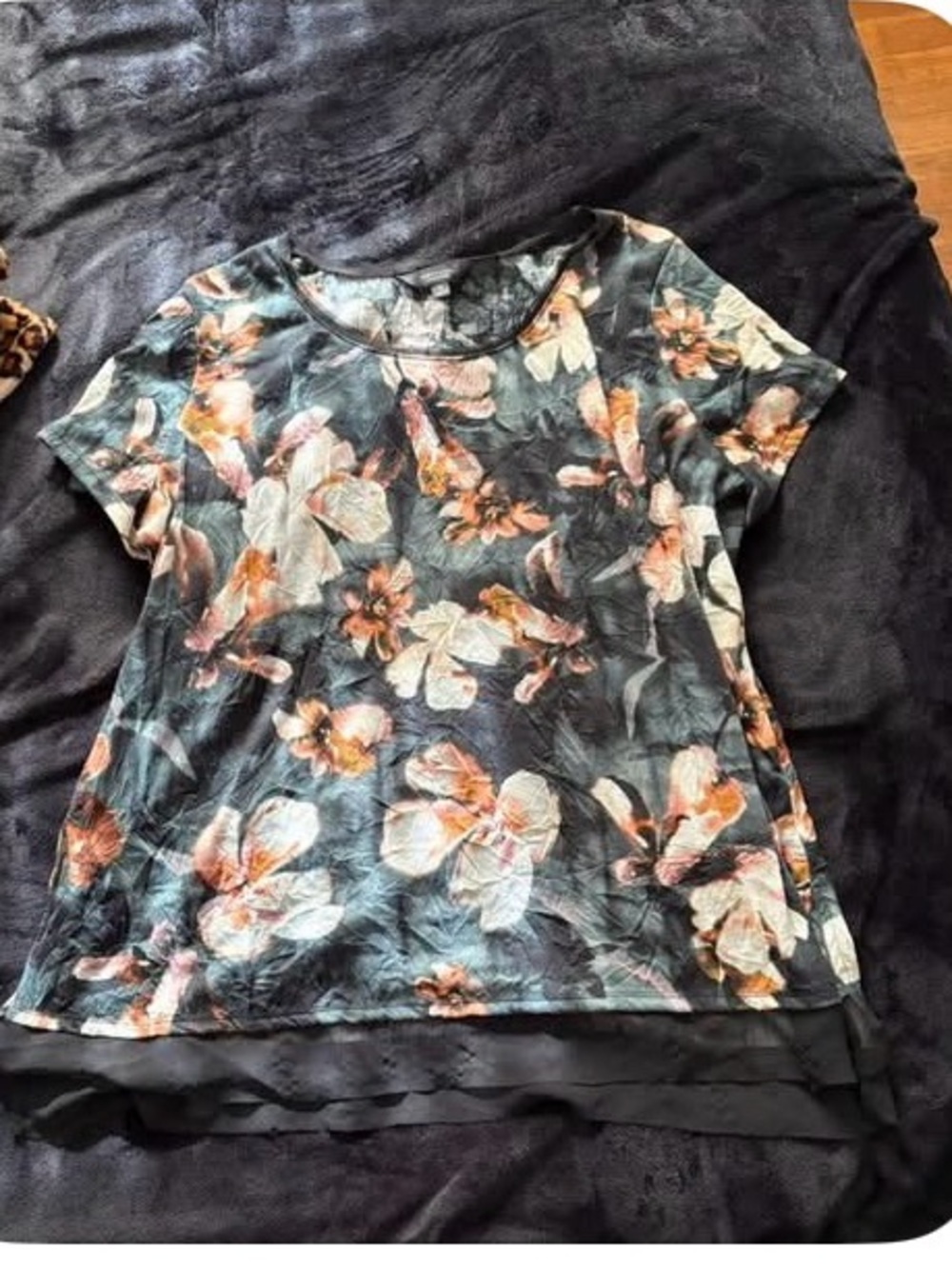 Floral Short-Sleeve Layered Hem Top - Simply Vera